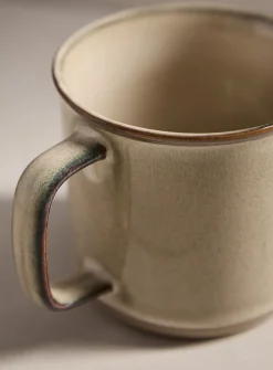Contrasting trim speckled mug