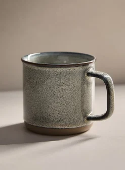 Contrasting trim speckled mug