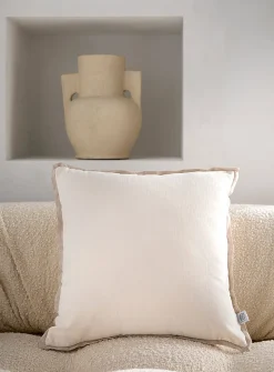 Contrasting trim velvet removable-cover cushion