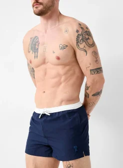 Contrasting waist cropped swim short