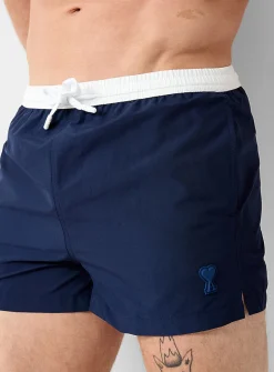 Contrasting waist cropped swim short