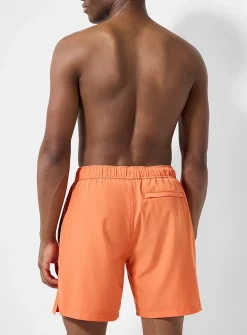 Contrast-lining solid stretch swim trunk