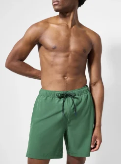 Contrast-lining solid stretch swim trunk