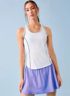 Contrast-trim racerback golf tank top