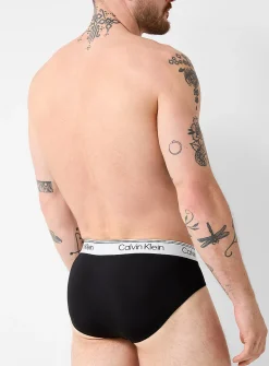 Contrast-waist stretch briefs