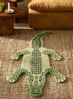 Coolio pure wool tufted crocodile rug
