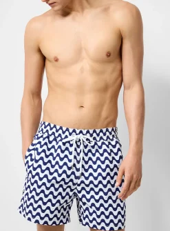 Copacabana wave pattern swim trunk