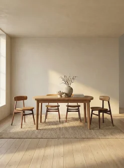 Copenhagen oak wood table with extensions