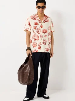 Coral camp shirt