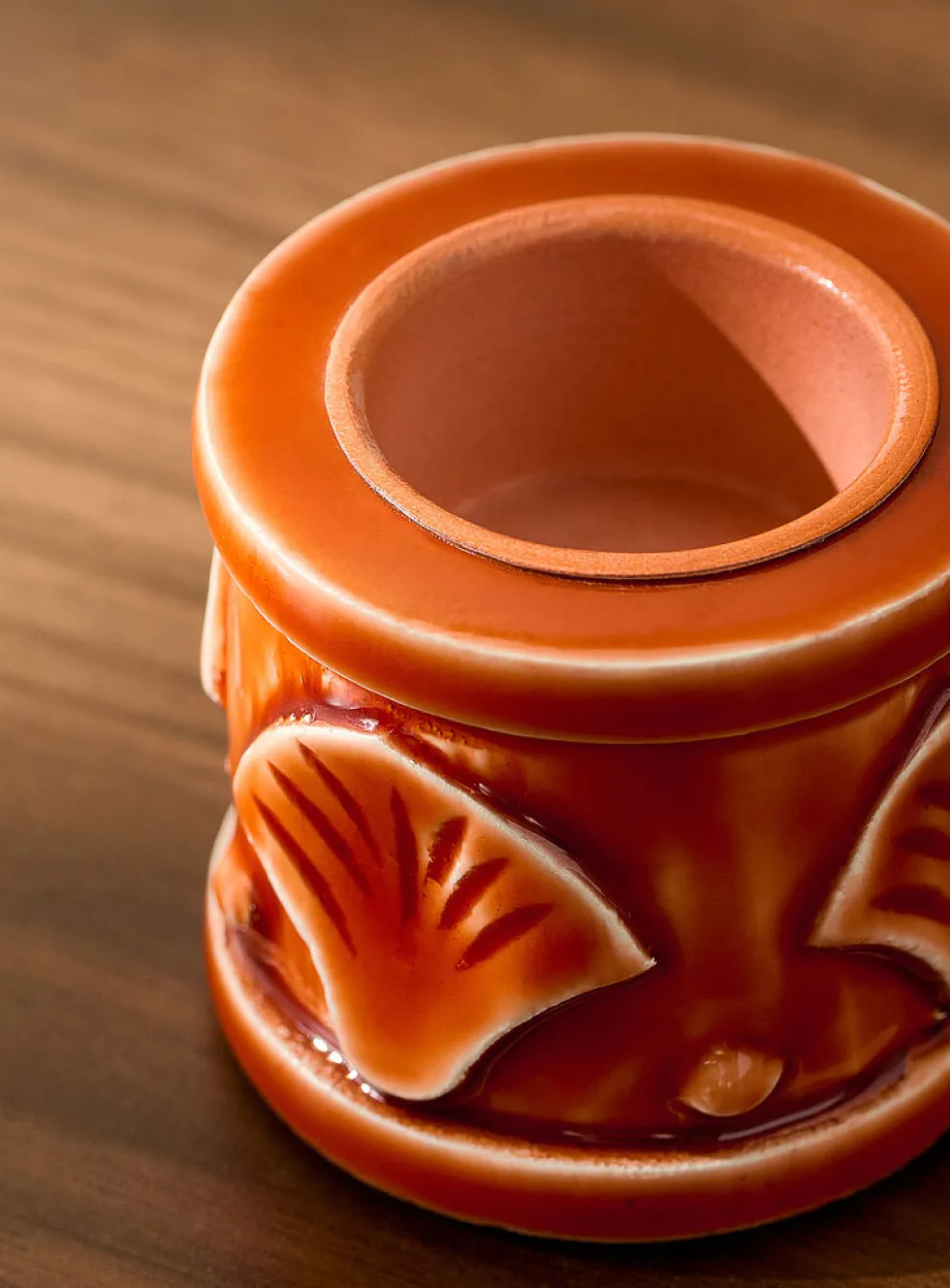 Coral seashells orange tea light holder
