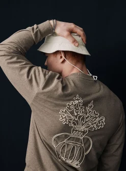 Cord embroidery sweatshirt
