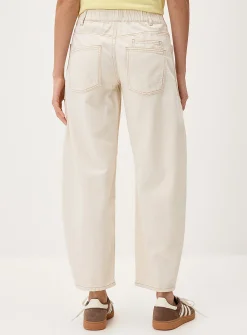 Cord waist barrel jean