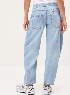 Cord waist barrel jean