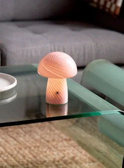 Cordless mushroom table lamp
