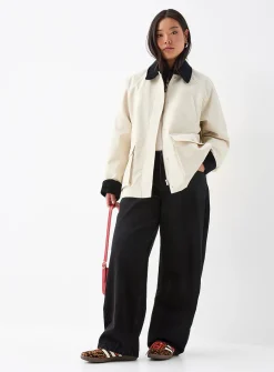 Corduroy accents twill blazer