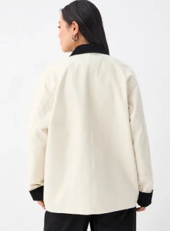 Corduroy accents twill blazer