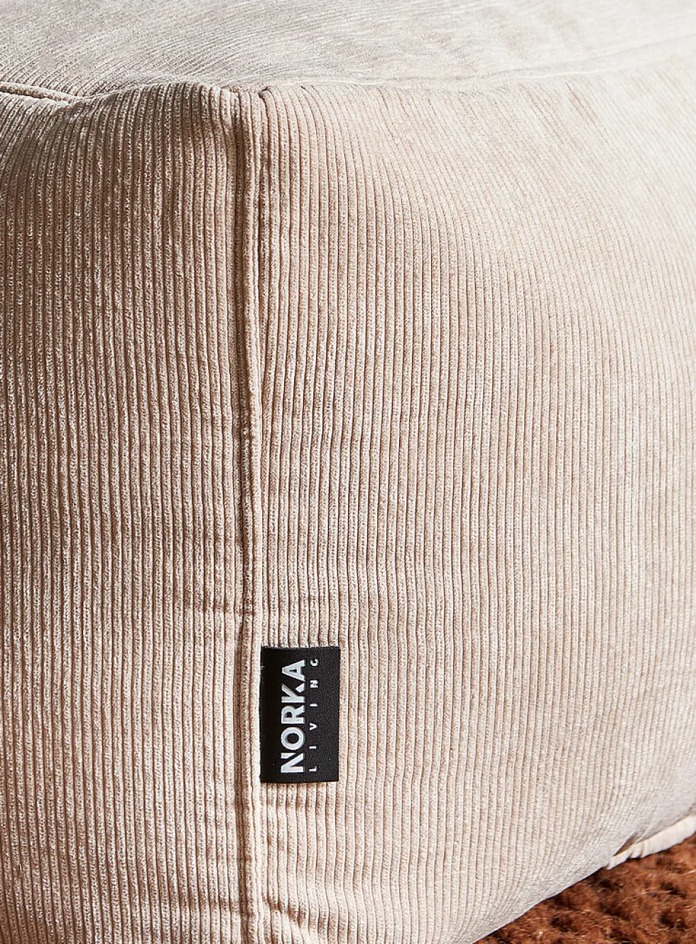 Corduroy oversized square pouf