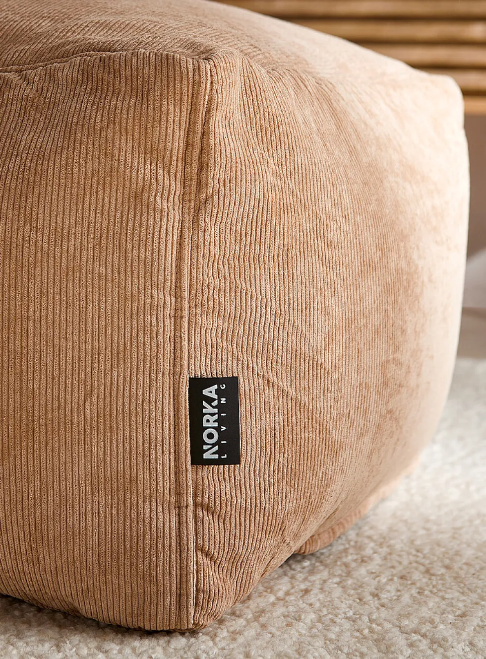 Corduroy square pouf