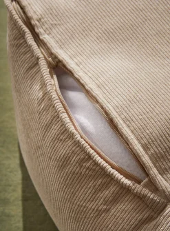 Corduroy square pouf