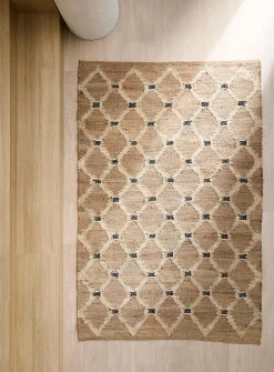Cotton and jute diamonds pattern rug