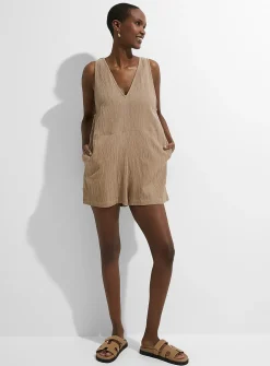 Cotton and linen romper