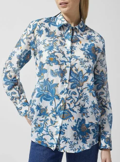Cotton and silk floral shirt