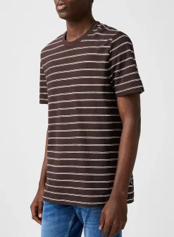 Cotton linen striped T-shirt