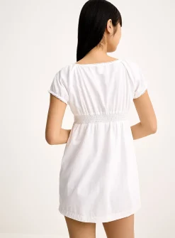 Cotton puff-sleeve dress