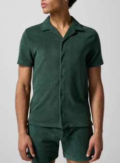 Cotton terry cabana shirt