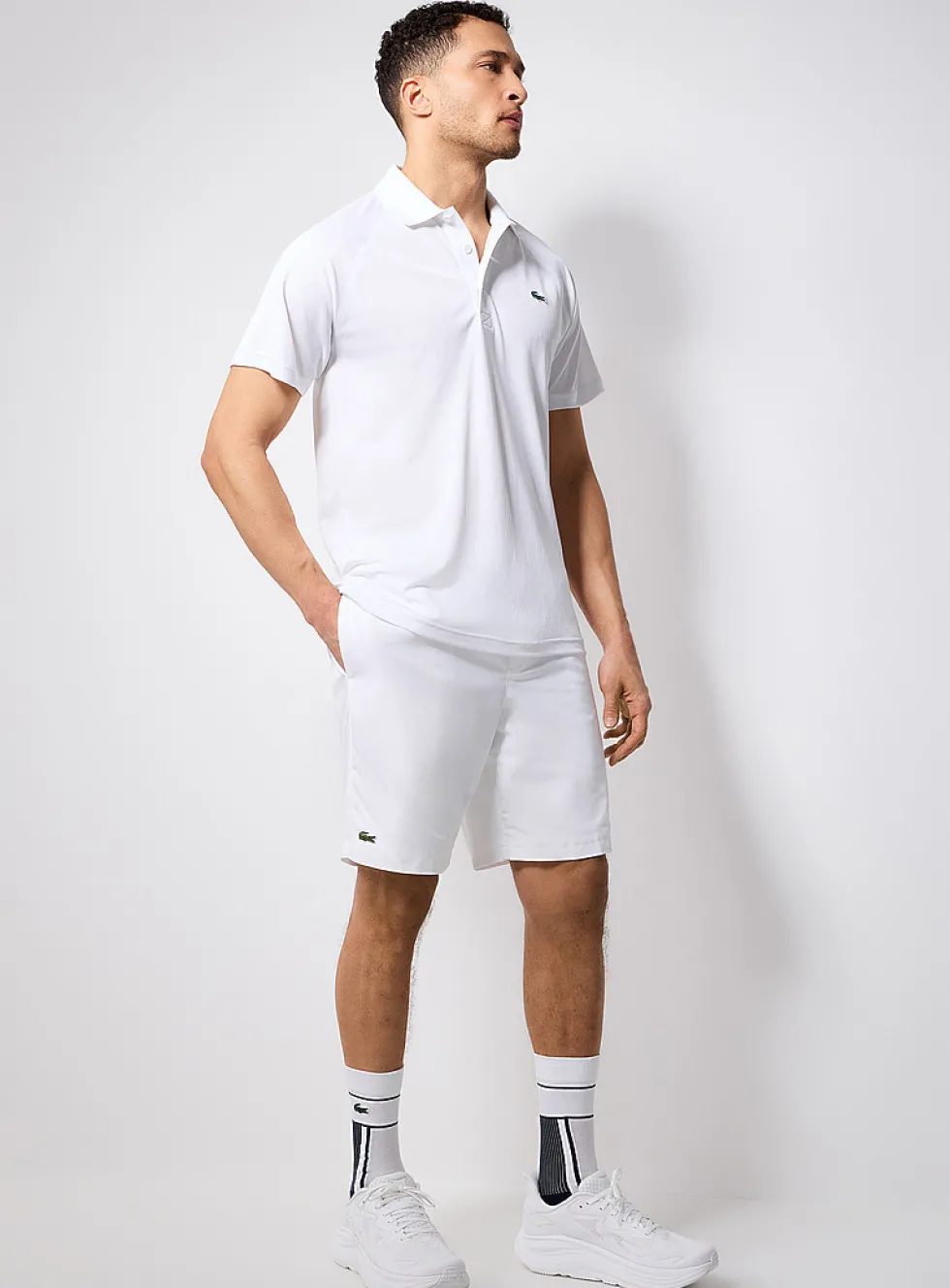 Cotton-lined taffeta tennis short