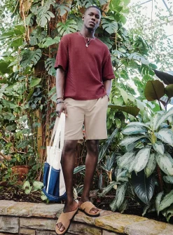 Cotton-linen Bermudas