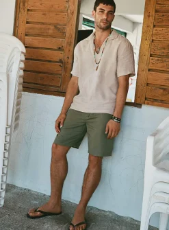 Cotton-linen Bermudas