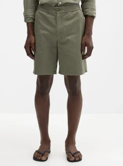Cotton-linen Bermudas