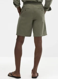 Cotton-linen Bermudas