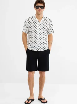 Cotton-linen Bermudas