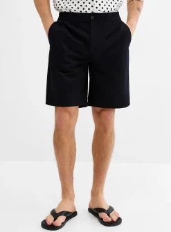 Cotton-linen Bermudas