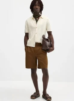 Cotton-linen Bermudas