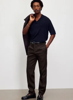 Cotton-linen pleated pant