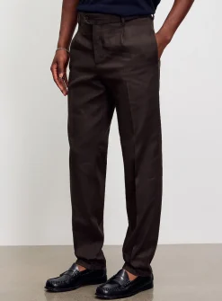 Cotton-linen pleated pant