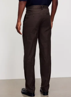 Cotton-linen pleated pant