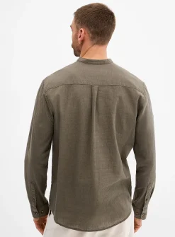 Cotton-linen pull-on shirt