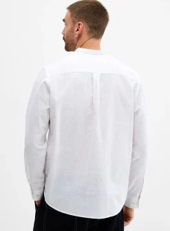 Cotton-linen pull-on shirt