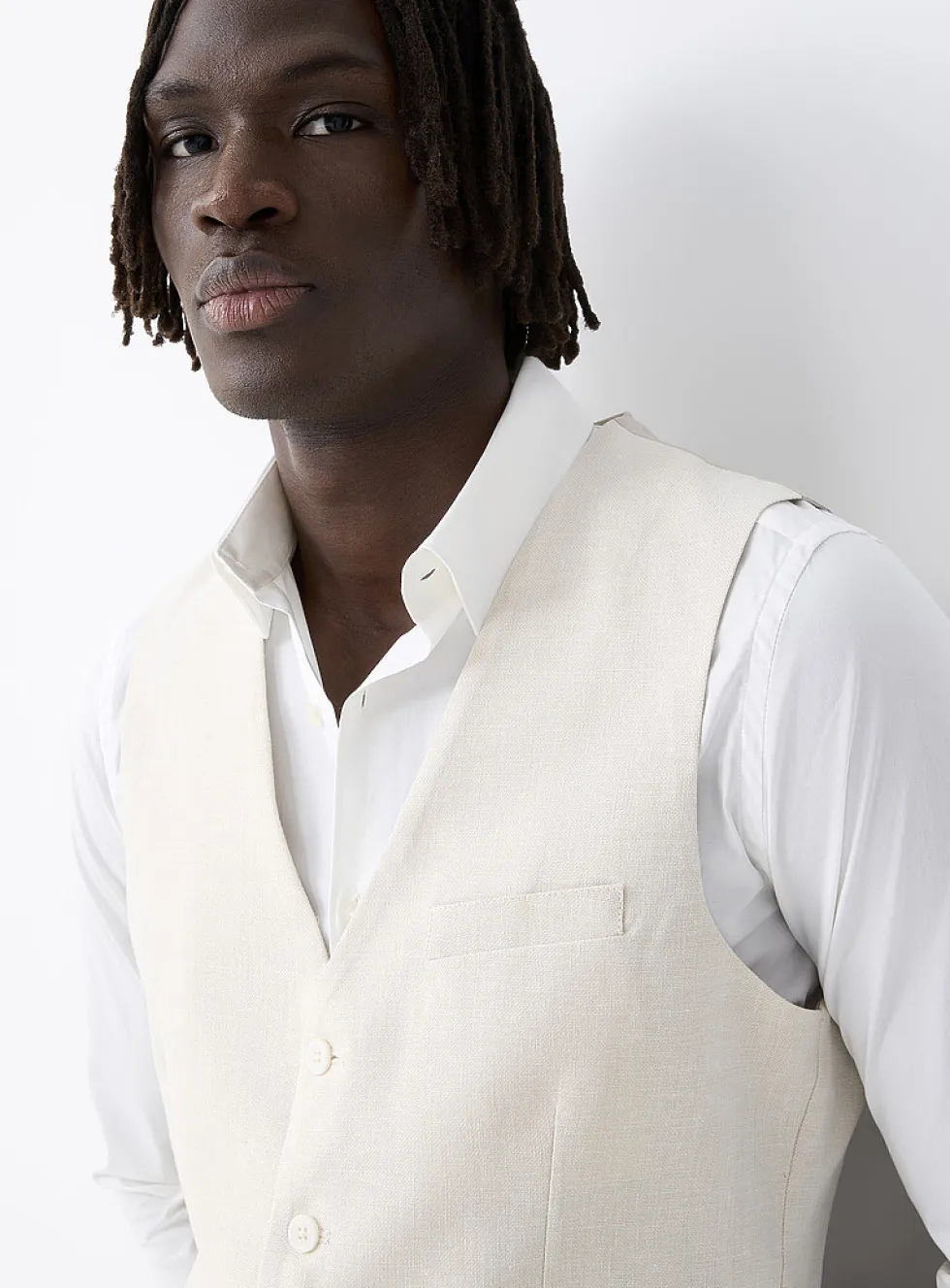 Cotton-linen vest