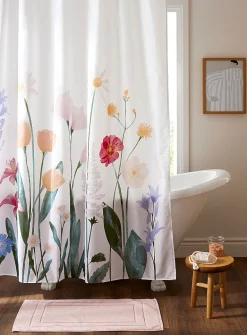 Country flowers shower curtain