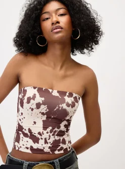 Cow print tube top