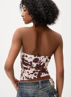 Cow print tube top