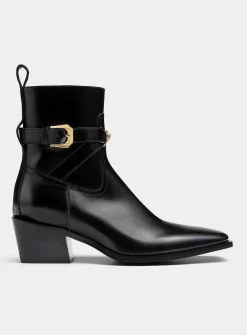 Cowboy-style heel boots