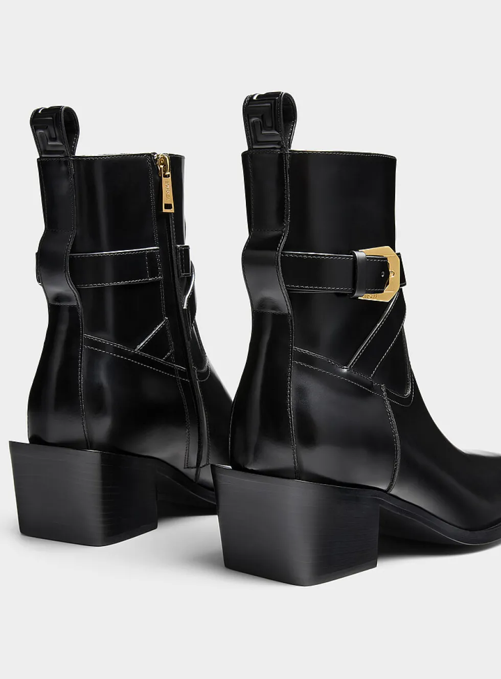 Cowboy-style heel boots