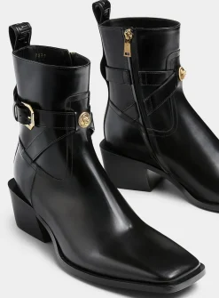Cowboy-style heel boots