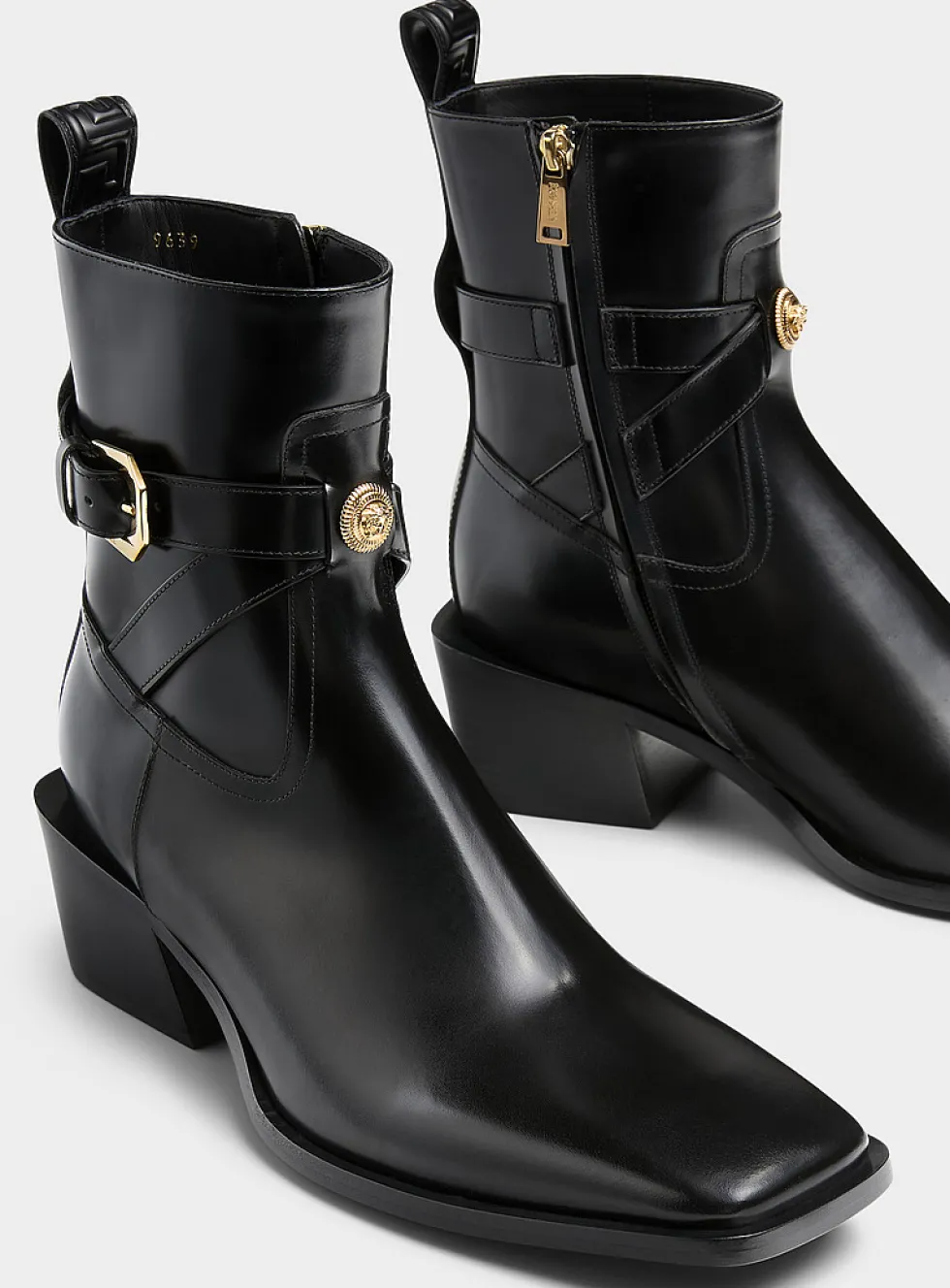 Cowboy-style heel boots